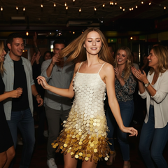 Purple Gradient Tassel Dress | Spaghetti Strap Midi Fit