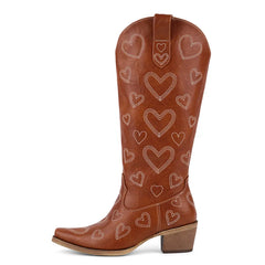 Leopard Print Square Toe Boots