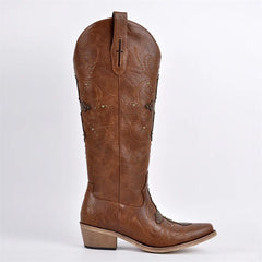 Embroidery Pointed Toe Western Boots