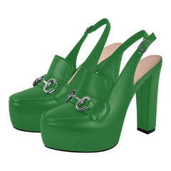 Platform Slingback Block Heel Sandals