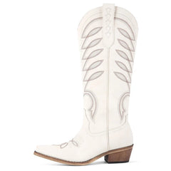 Pointed Toe Embroidery Knee High Cowgirl Boots