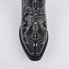 Embroidery Pointed Toe Western Boots