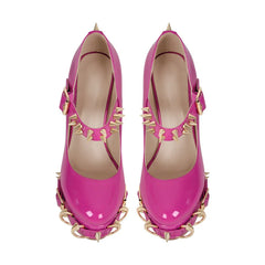 Chunky Platform Spiked Mary Jane Heels