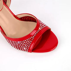 Sparkling Ankle Strap Stiletto Heels