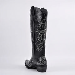Embroidery Pointed Toe Western Boots