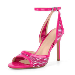 Sparkling Ankle Strap Stiletto Heels