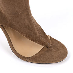 Flip-Toe Cut Out Stiletto Heel Boots