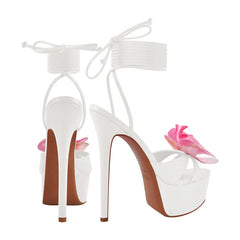 Orchid Open Toe Wrap Ankle Strap Platform Stiletto