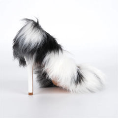 Faux Fur Pointed Toe Stiletto Heels