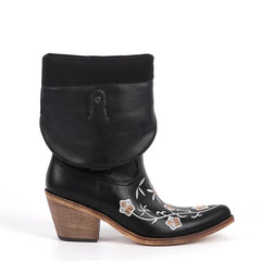 Floral Embroidered Pointed Toe Cowboy Boots