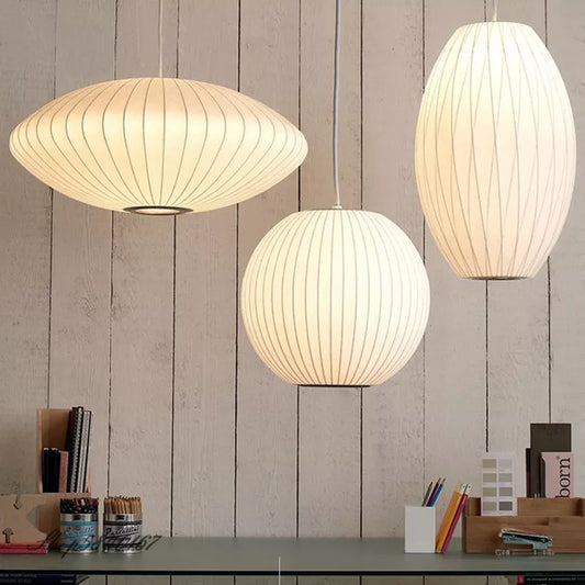 Silk Cloth Creative Living Room Pendant Hanging Lamps