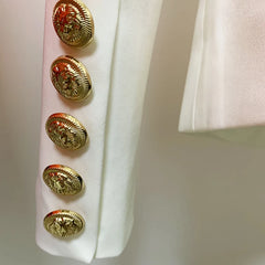Double Breasted Lion Button Blazer