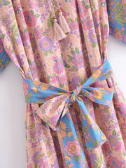 Floral Print Boho Maxi Dress