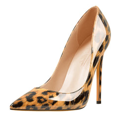 Pointed Toe Patent Leopard Heels