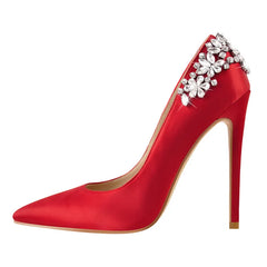Pointed Toe Diamond Stiletto Heels