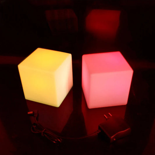 ABS Matte D10cm Light Up 7 Colors Changing LED Cube Stool
