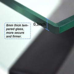 Rectangle Clear Glass Center Tables Black Legs 100x60x44CM
