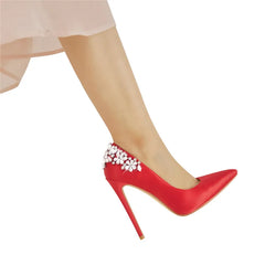 Pointed Toe Diamond Stiletto Heels