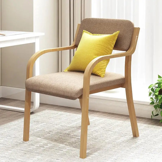 Solid Wood Dining Chair Armchairs Backrest Living Chair