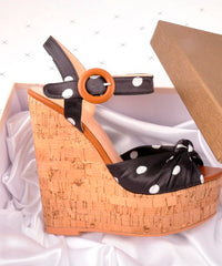 Polka Dot Platform Wedge Sandals