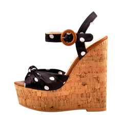Polka Dot Platform Wedge Sandals