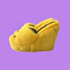 Plush Fur Platform Wedge Slippers