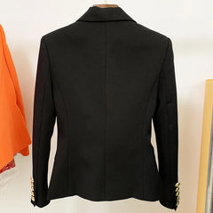 Double Breasted Lion Button Blazer