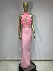 Keyhole Backless Maxi Bodycon Dress - Elegant Summer Party Outfit