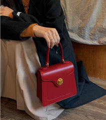 Structured Pu Top Handle Bag