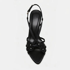 Satin Embellished Stiletto Heels