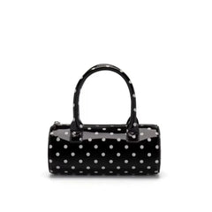 Polka Dot Cylinder Top Handle Bag