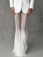 Deep V Neck Hollow Out Long Sleeve Suit Set