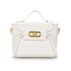 Structured Top Handle Short Gold Hardware Bag