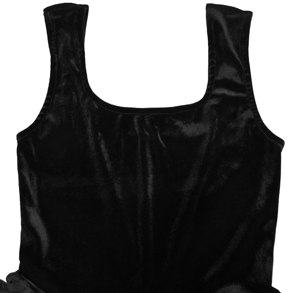 Black satin tank top on a white background
