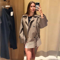 Plaid Belted Trench Coat
