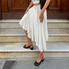 Irregular Split Midi Skirt