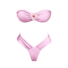 Flower Bikini and Mini Skirt Swimwear Set
