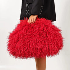 Fluffy Textured Clutch Bag