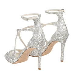 Rhinestone Ankle Strap Stilettos