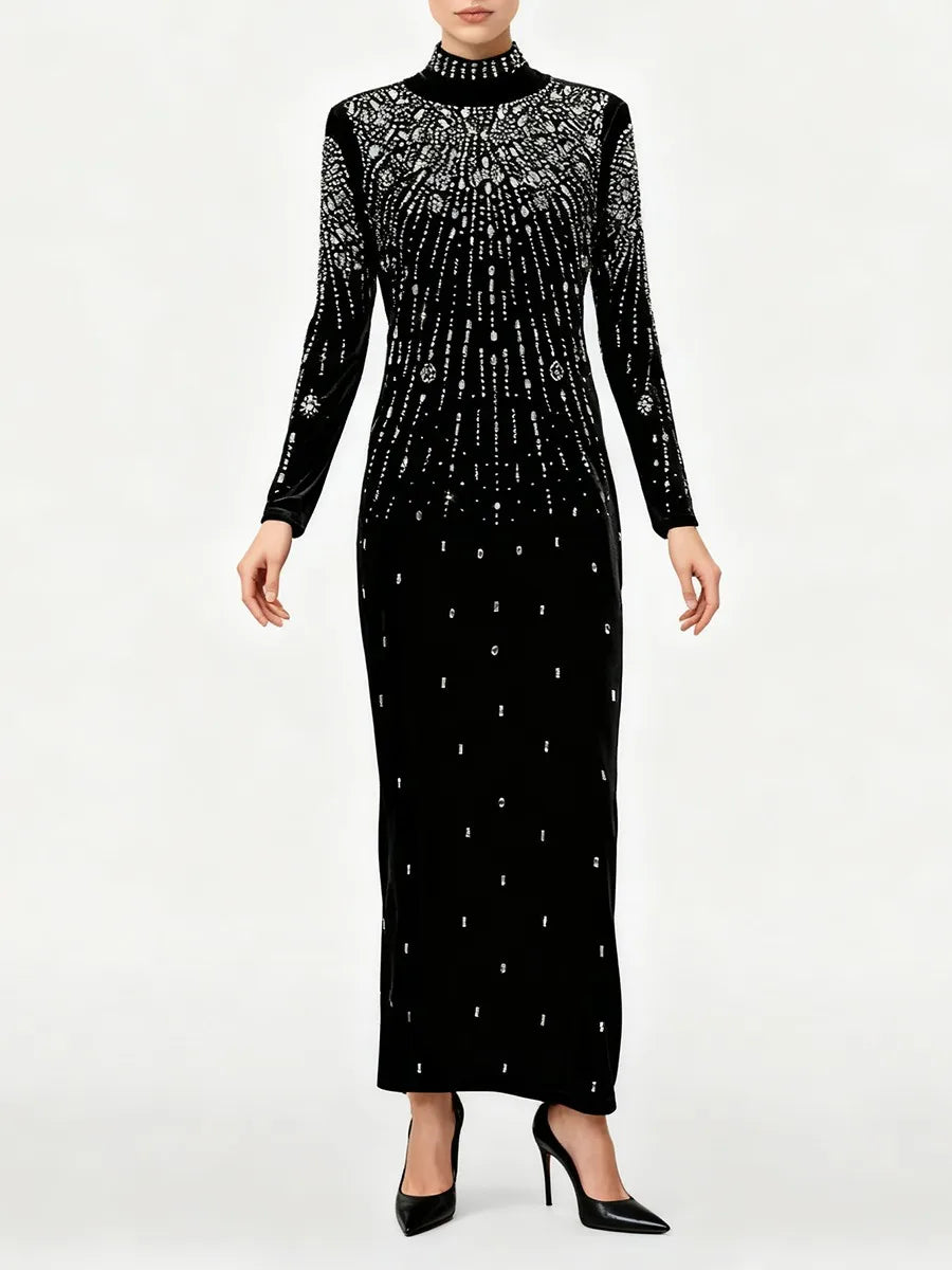 Slim silhouette occasion dress with subtle sequin effect