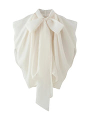 Oversized Bow Neck Cape Top