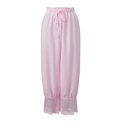 Lace Trim Bloomers Ankle Pants