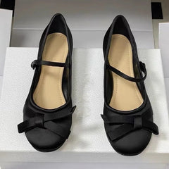 Satin Bow Mary Jane Flats