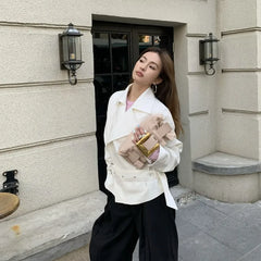 Ruched Microfiber Baguette Shoulder Bag – Black, Ivory & Blush Pink