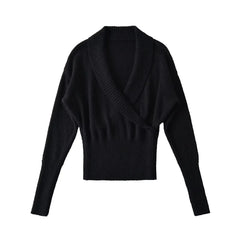 Wrap Knit Long Sleeve Top