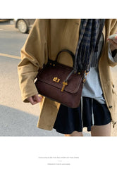 Microfiber Synthetic Leather Flap Handbag