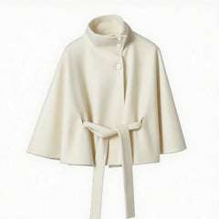 White cape with buttons on a white background