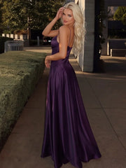 Satin Spaghetti Strap Sweetheart Maxi Dress