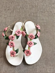 Floral Thong Slingback Flat Sandals