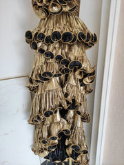 Metallic Tiered Halter Maxi Dress with Frill Layers